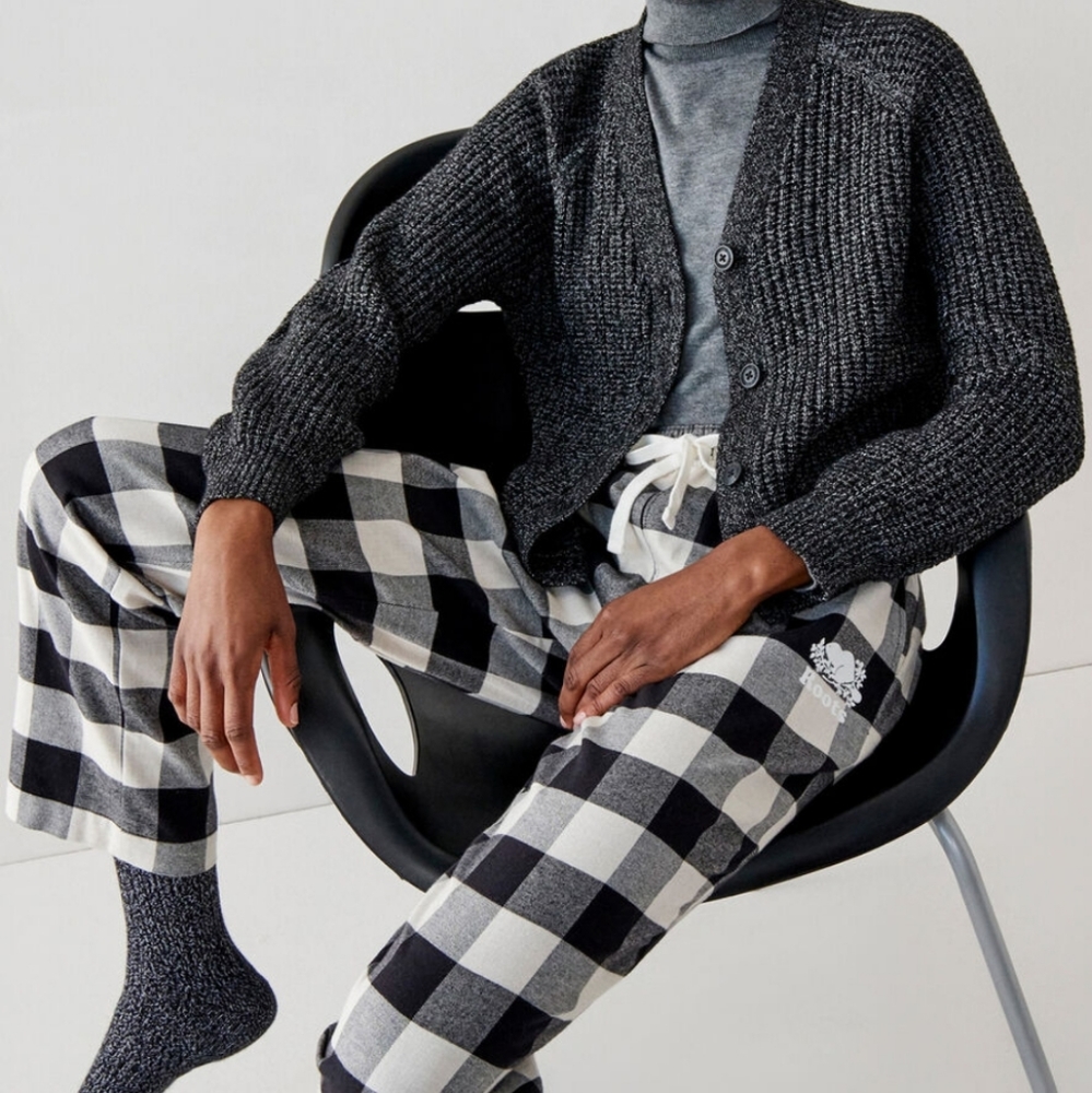Roots Black & White Buffalo Plaid Pajama Pants